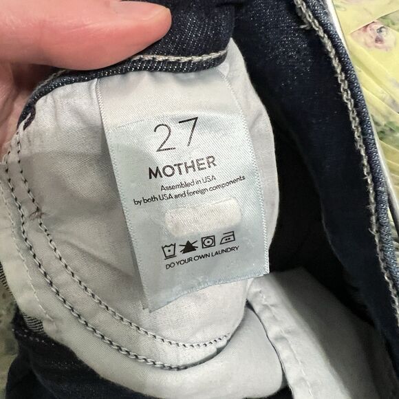 Mother The Hustler Ankle Corner Piece Size 27 Dark Wash - Picture 6 of 7